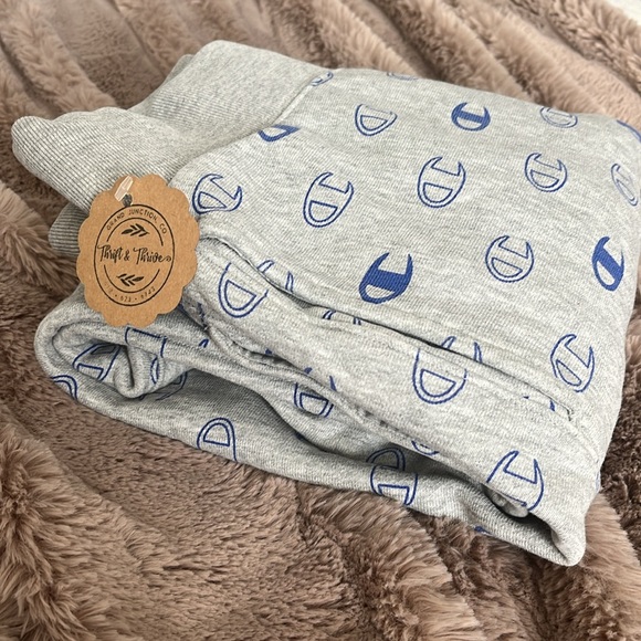 Champion Brand Blue Logo Sweatpants/Joggers, Gray (Size Small) - Picture 4 of 6